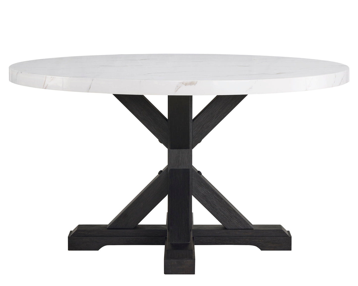 Vance - Faux Marble Dining Table - White & Charcoal Crown Mark