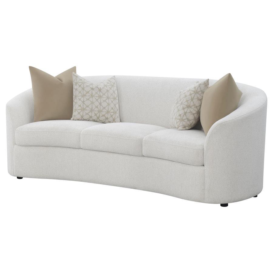 Rainn - Boucle Upholstered Sloped Arm Sofa - Latte CoasterEssence