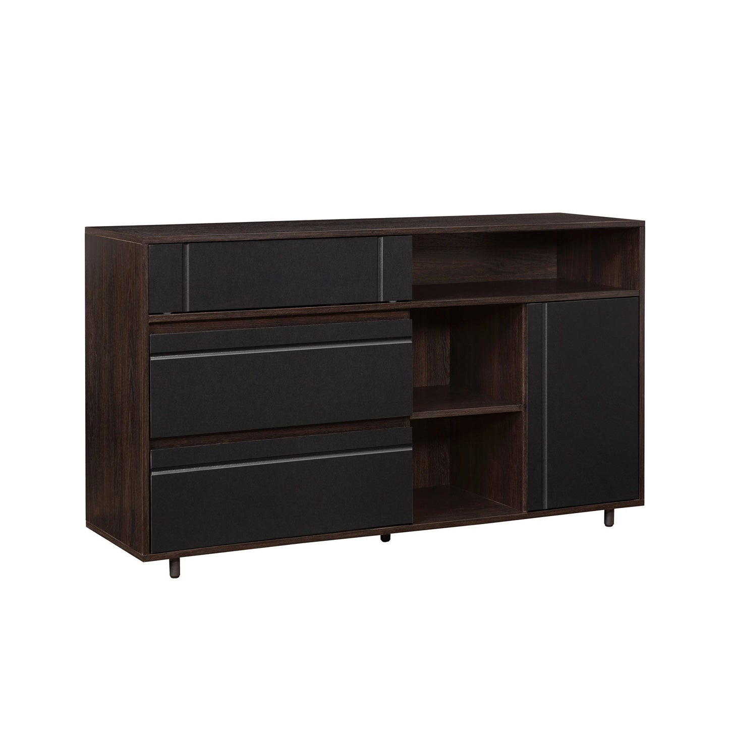 Contemporary Detailed Door Sideboard With Open Storage Walker Edison