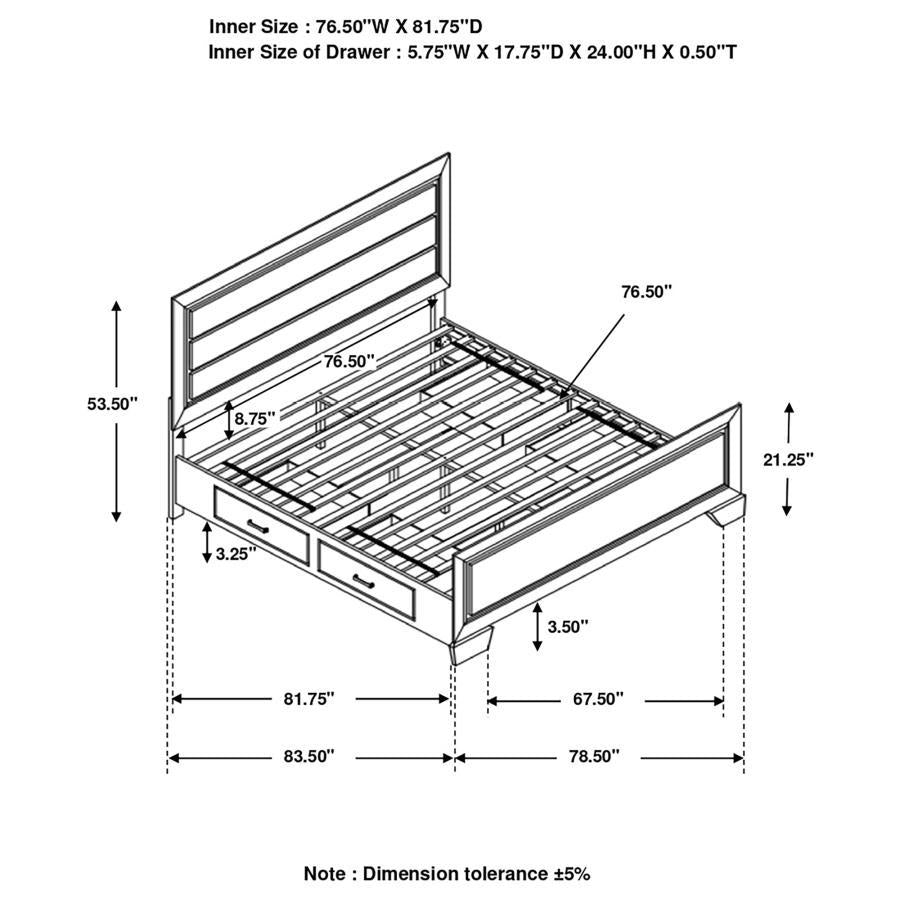 Kauffman - Wood Storage Panel Bed CoasterEveryday