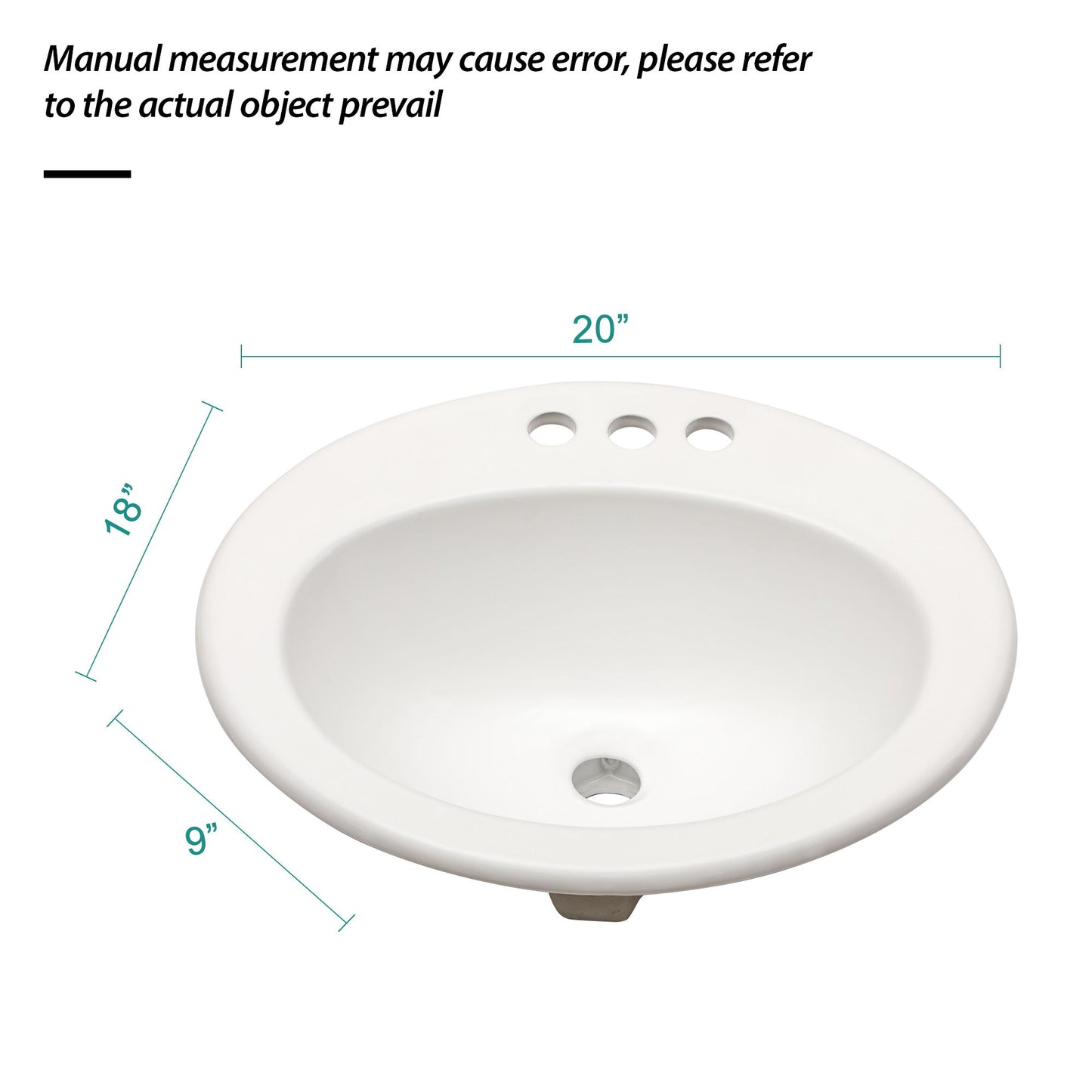20 X 18" Modern Ceramic Oval Undermount Bathroom Sink With 3 Faucet Holes - White Daily Nest