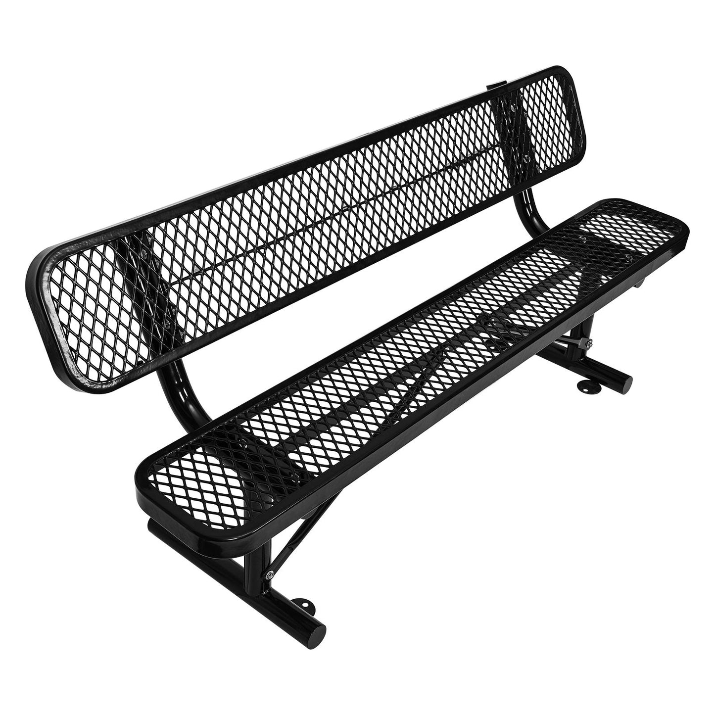 Outdoor Steel Bench With Backrest Home Essentials