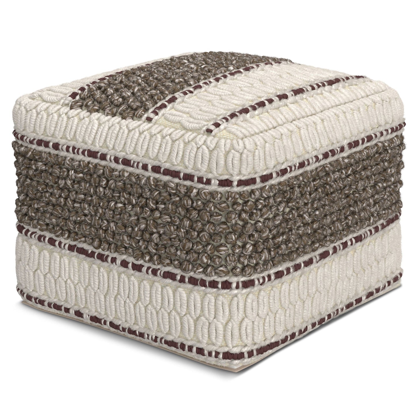 Grady - Handcrafted Square Pouf Simpli-Home