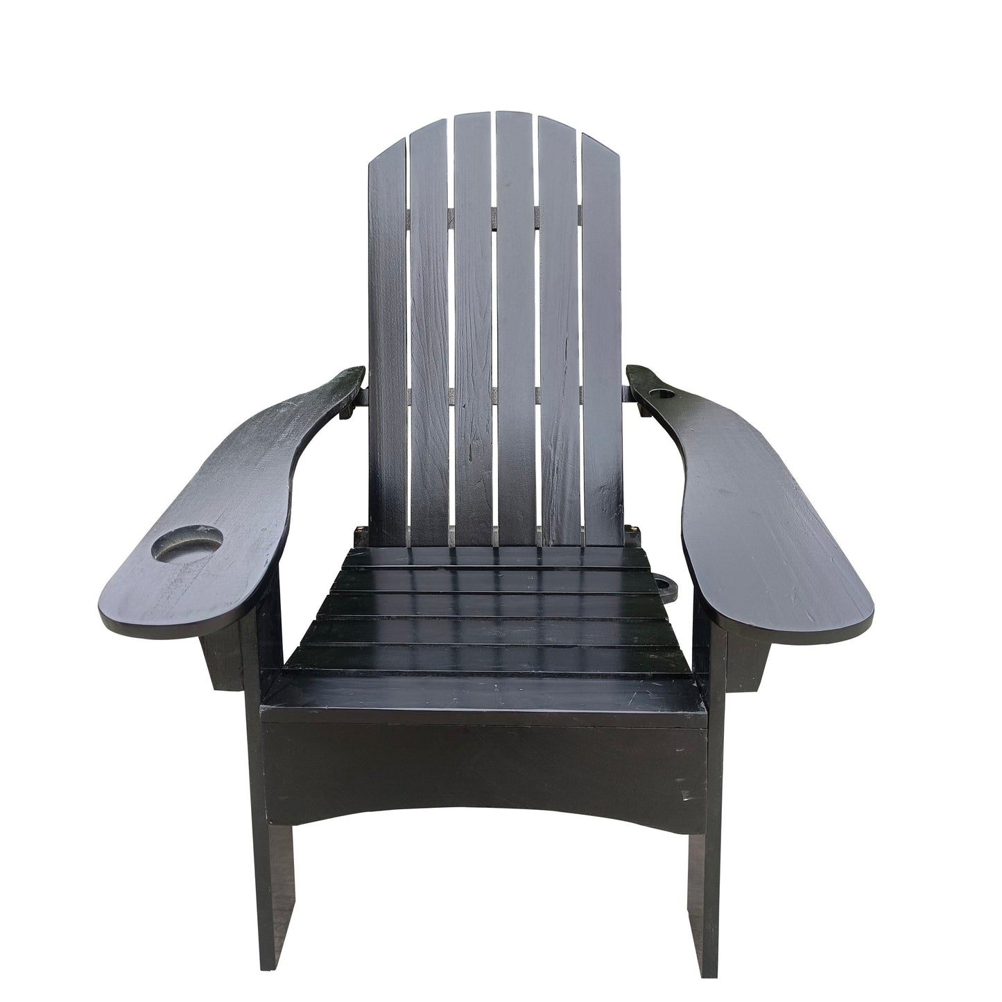 Outdoor Or Indoor Wood Adirondack Chair With An Hole To Hold Umbrella, On The Arm Home Essentials
