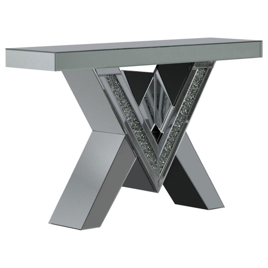 Taffeta - Glass Top Mirrored Acrylic Table CoasterElevations