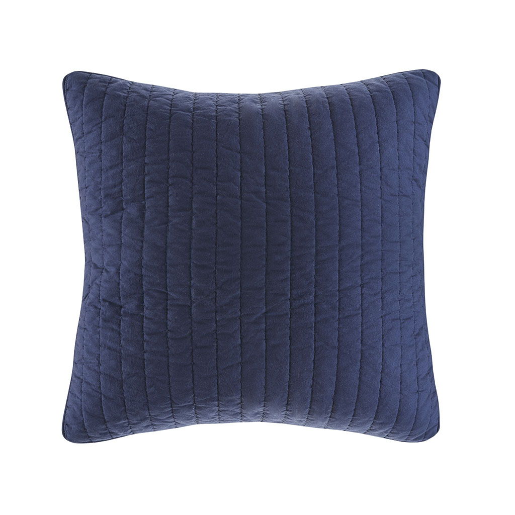 Camila - Quilted Euro Sham - Navy INK+IVY