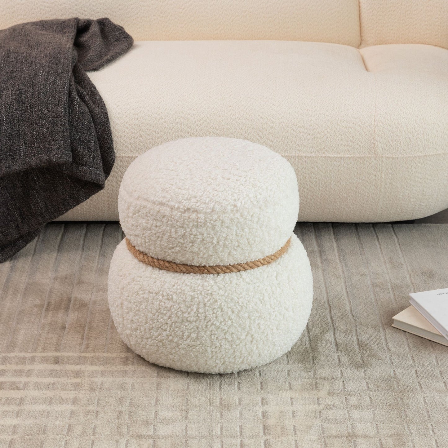 Snowman Stool With Cushion And Solid Wood Frame Home Essentials