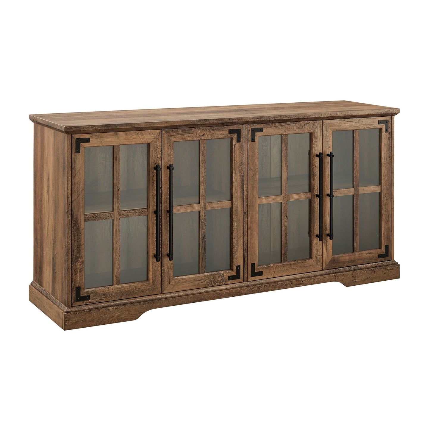 Modern Farmhouse Two Tone Windowpane Glass Door TV Stand For TVs Up To 65" Walker Edison