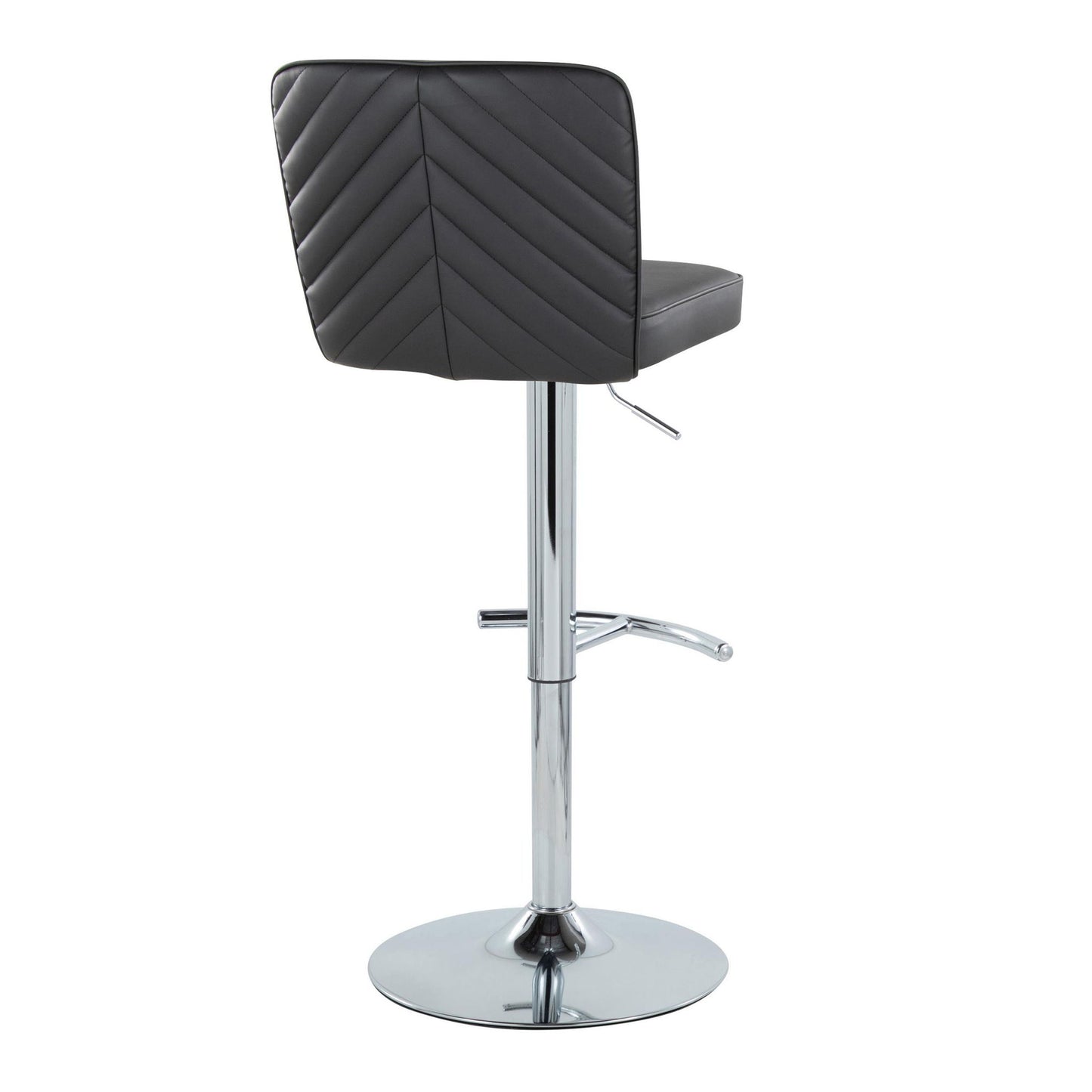 Henry - Contemporary Adjustable Barstool With Swivel & Rounded T Footrest (Set of 2) Lumi Source