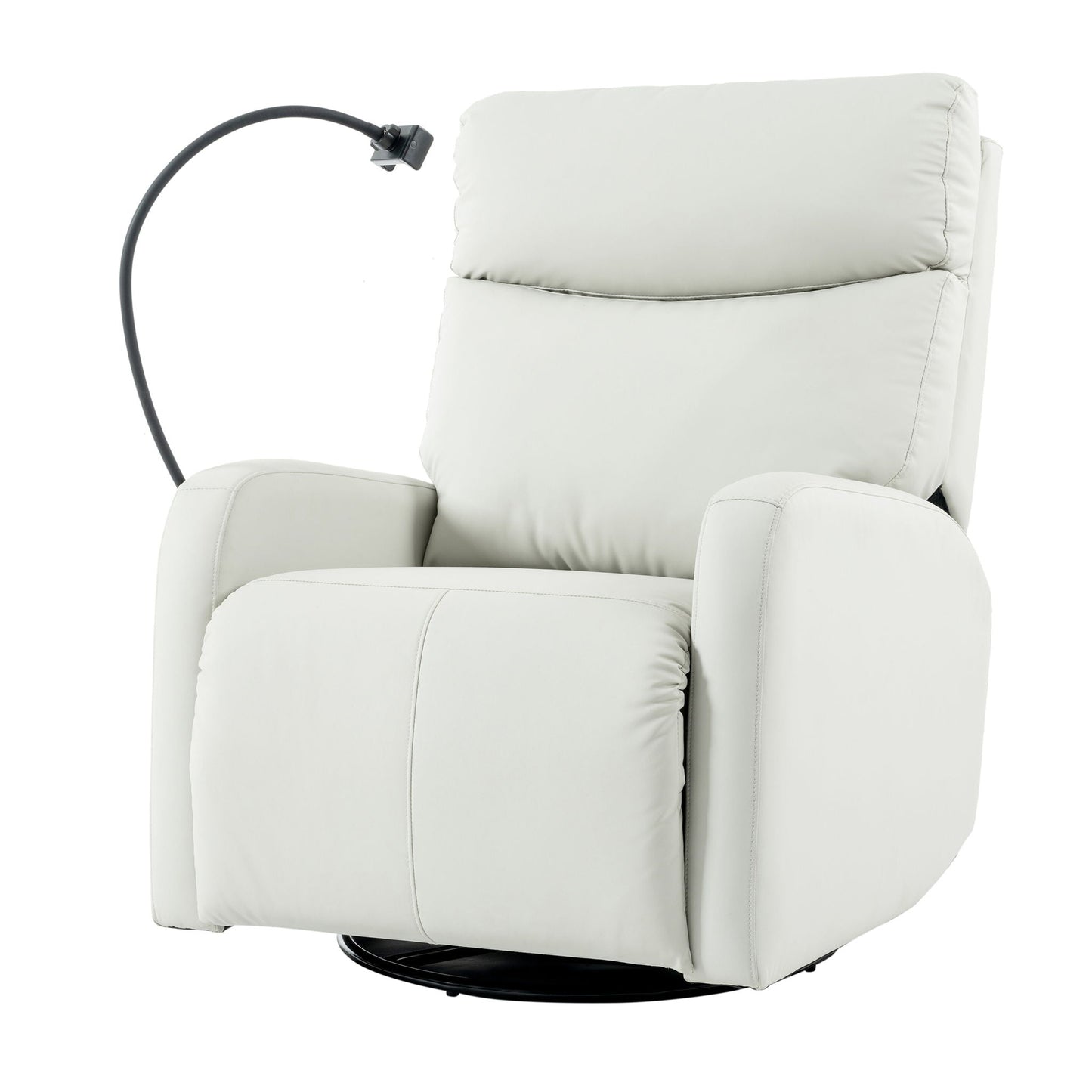 Rocking Recliner Chair, 360 Degree Swivel Nursery Rocking Chair, Glider Chair, Modern Small Rocking Swivel Recliner Chair For Bedroom, Living Room Chair Home Theater Seat, Phone Holder - Light Gray Home Essentials