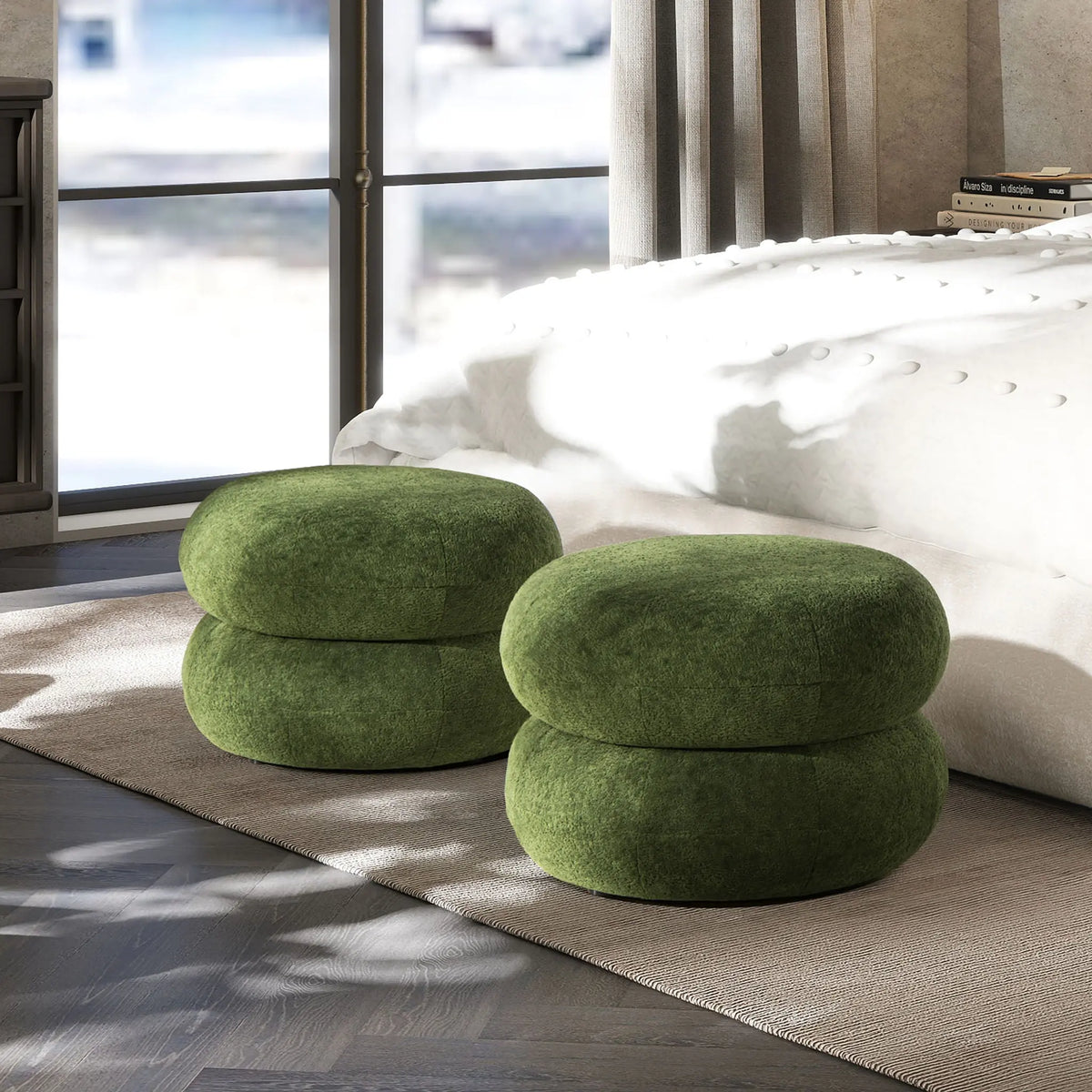 Nest - Low Round Upholstered Ottoman Jennifer Taylor Home