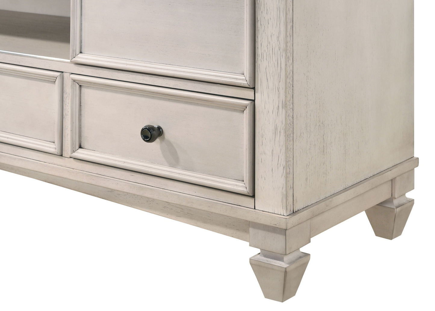 Sawyer - TV Stand - Antique White Crown Mark