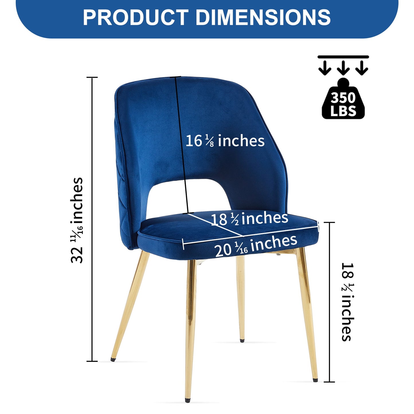 Velvet Dining Chairs With Metal Legs And Hollow Back Upholstered Dining Chairs Home Essentials