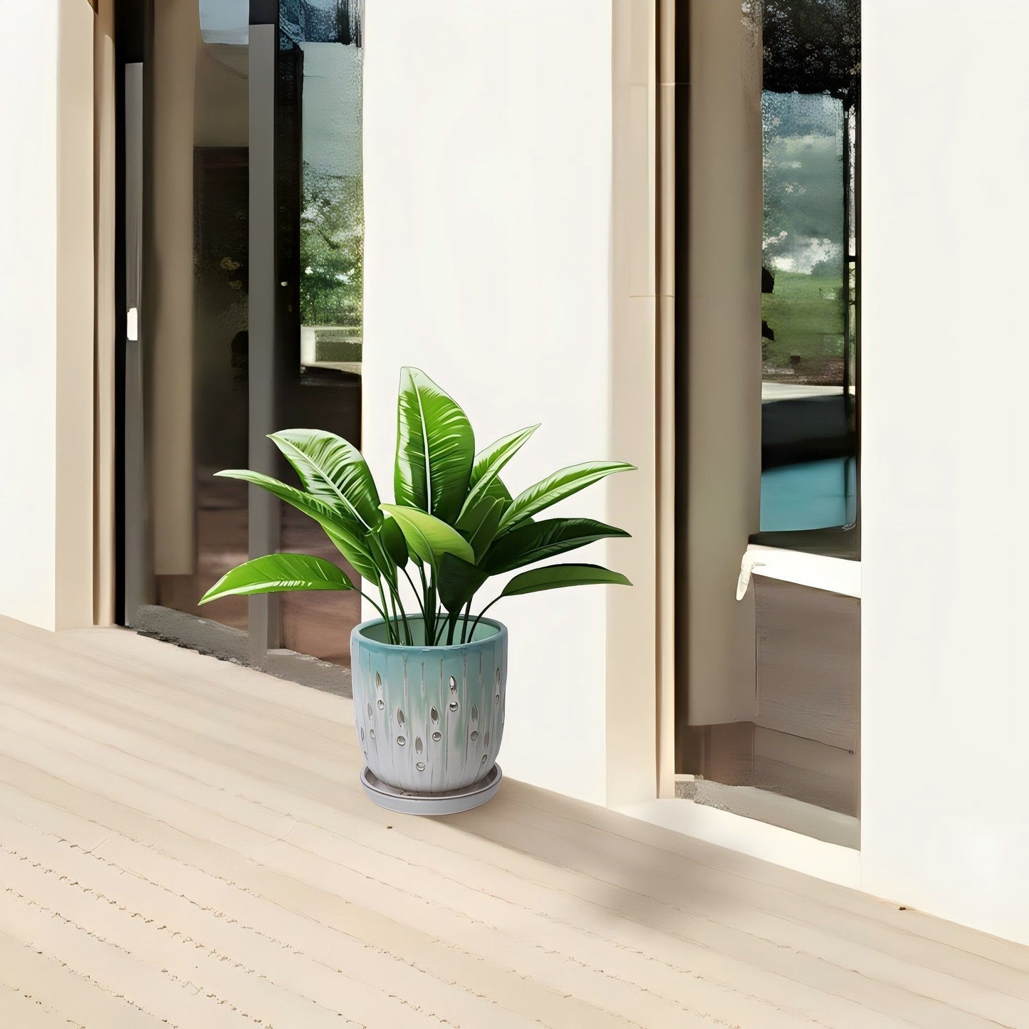 Flowerpot With Drainage Hole (Set of 2) Daily Nest