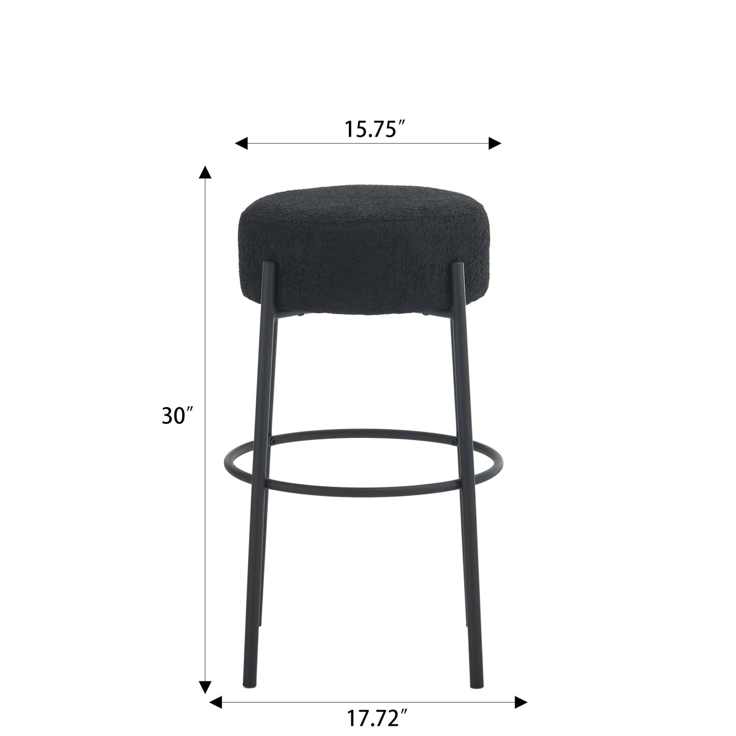 Round High Bar Stools (Set of 2), Contemporary Upholstered Dining Stools For Kitchens, Coffee Shops And Bar Stores Home Essentials