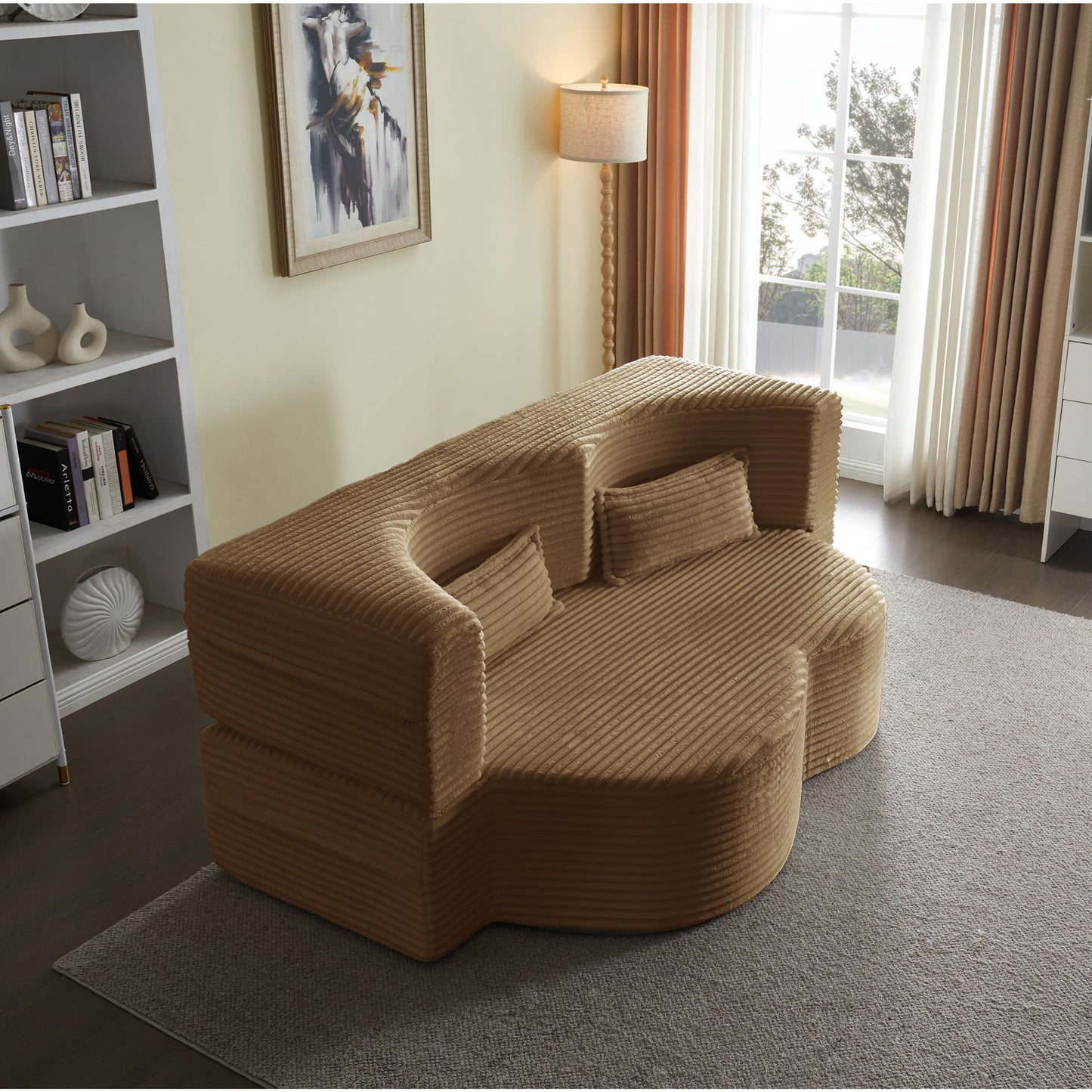 Floor Convertible Sleeper Sofa Bed With 2 Pillows Home Essentials