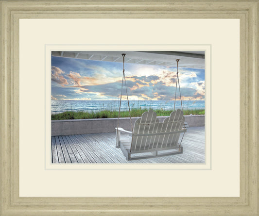Swing At The Beach By Celebrate Life Gallery - Blue Classy Art