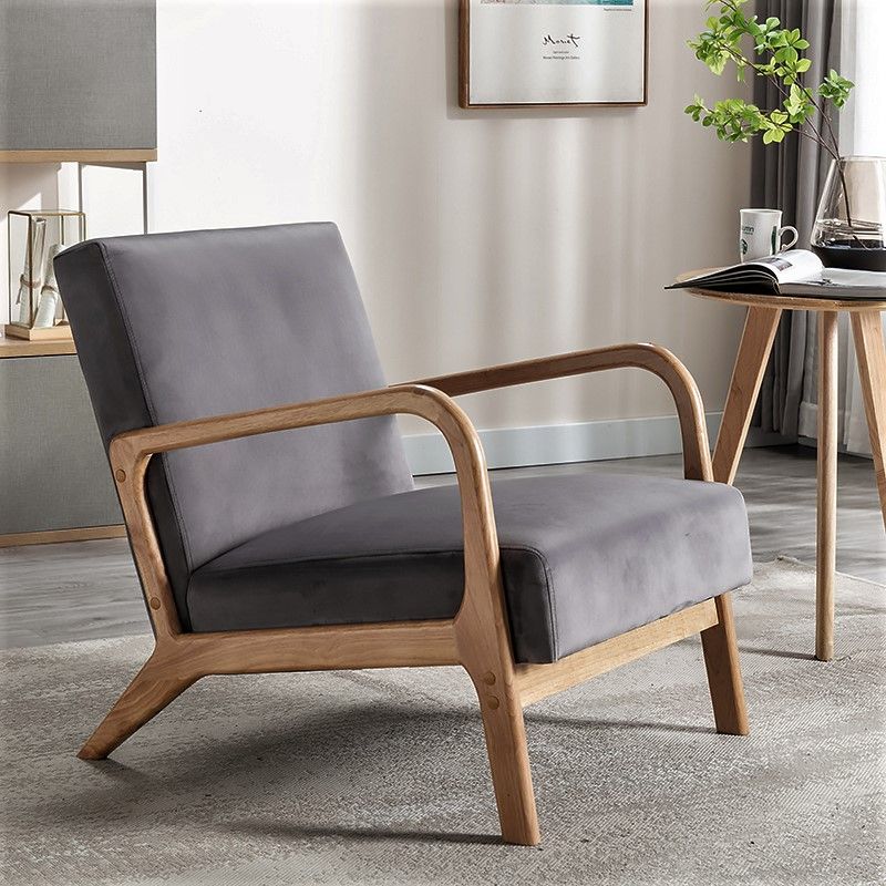 Open Framed Armchair With Cushioning And - Gray US Pride