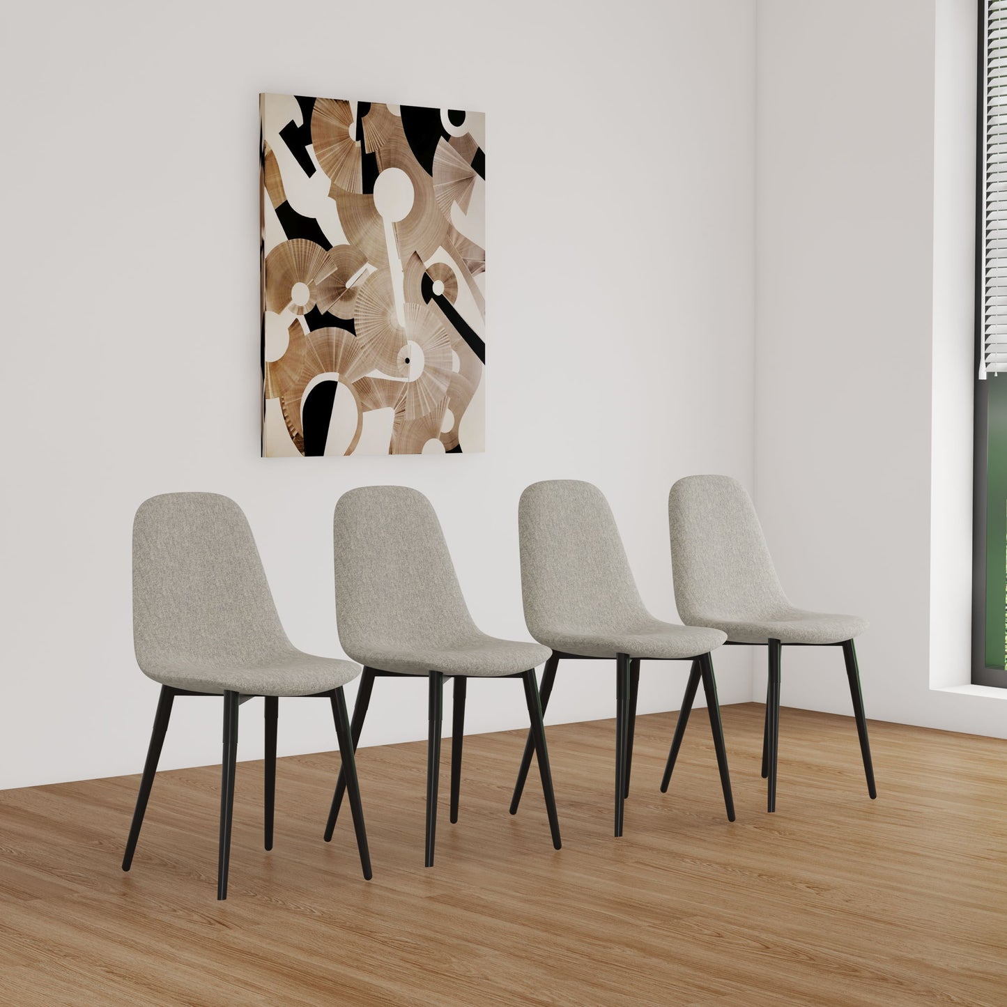 Modern Accent Dining Chairs Upholstered Seat, Metal Legs (Set of 4) Home Essentials