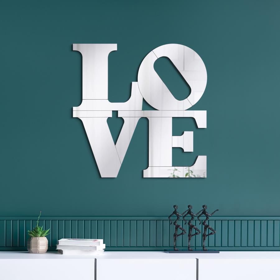 Keiran - Love Lettered Wall Mirror - Silver CoasterEveryday