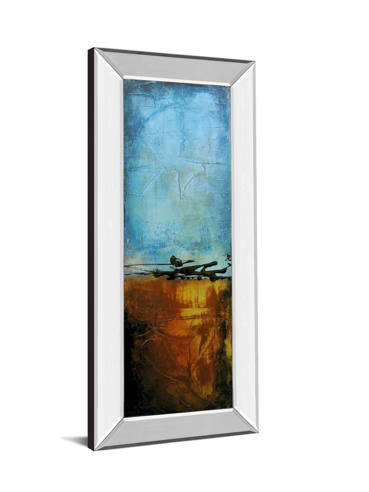 West Side Affair Il By Erin Ashley - Mirror Framed Print Wall Art - Blue Classy Art