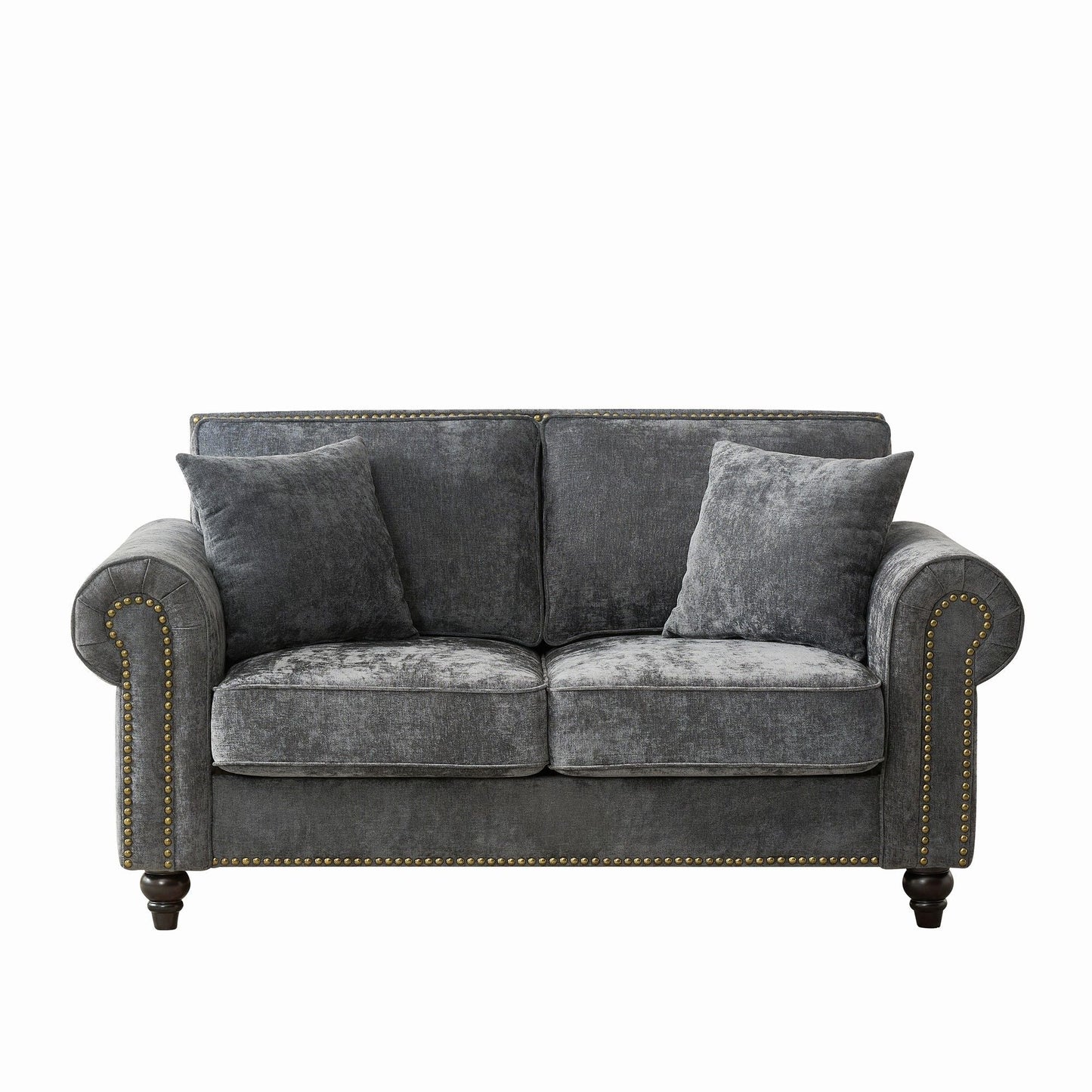 2 Seater Sofa With Rolled Arms, Tufted Upholstered Couch Home Essentials