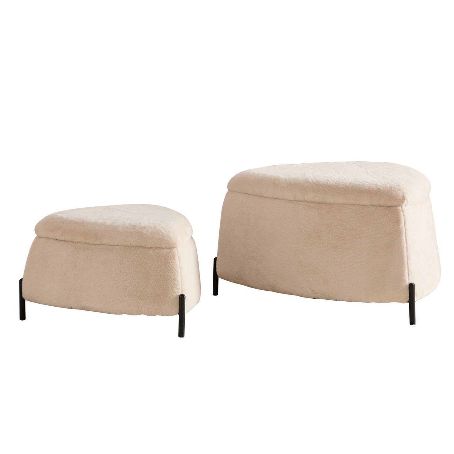 Upholstered Storage Ottoman Set With Reversible Lid - Snoozhouse