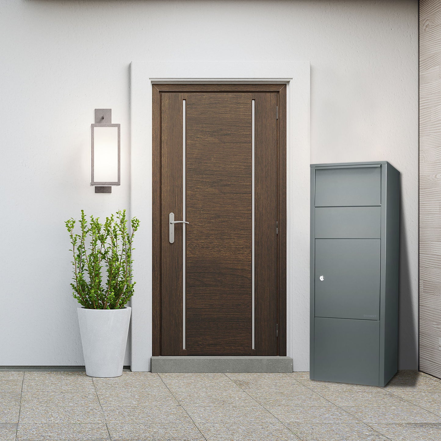 Steel Large Single Compartment Locking Parcel Drop Box With Keyed Access - Gray Daily Nest