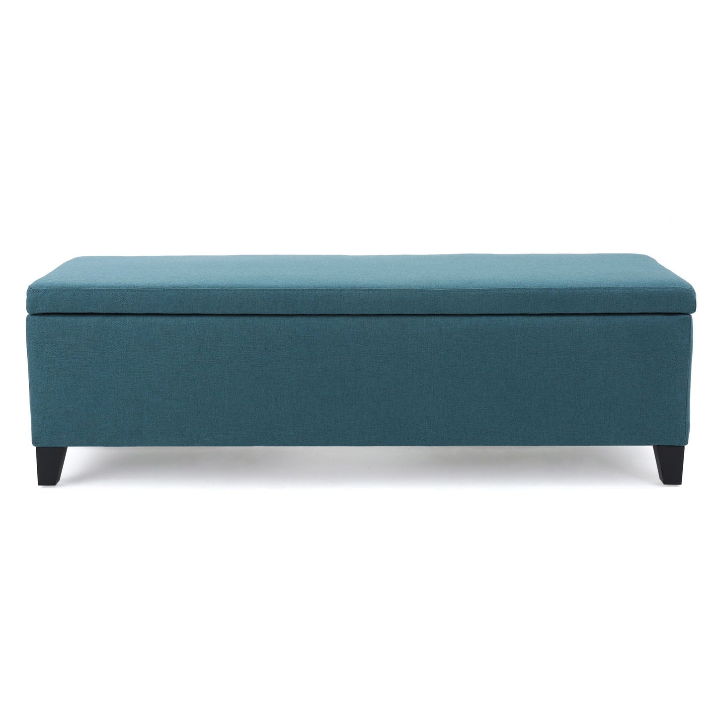 Contemporary Storage Ottoman Bench With Polyester Upholstery Noble House