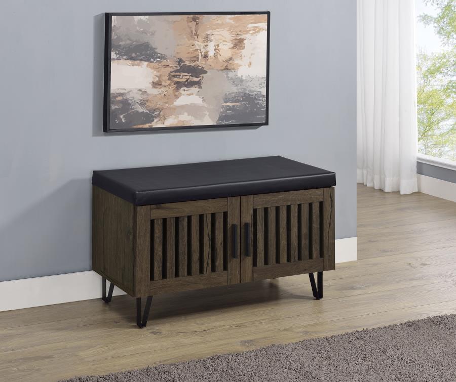 Brixton - 2-Door Padded Entryway Shoe Storage Bench Coaster Fine Furniture