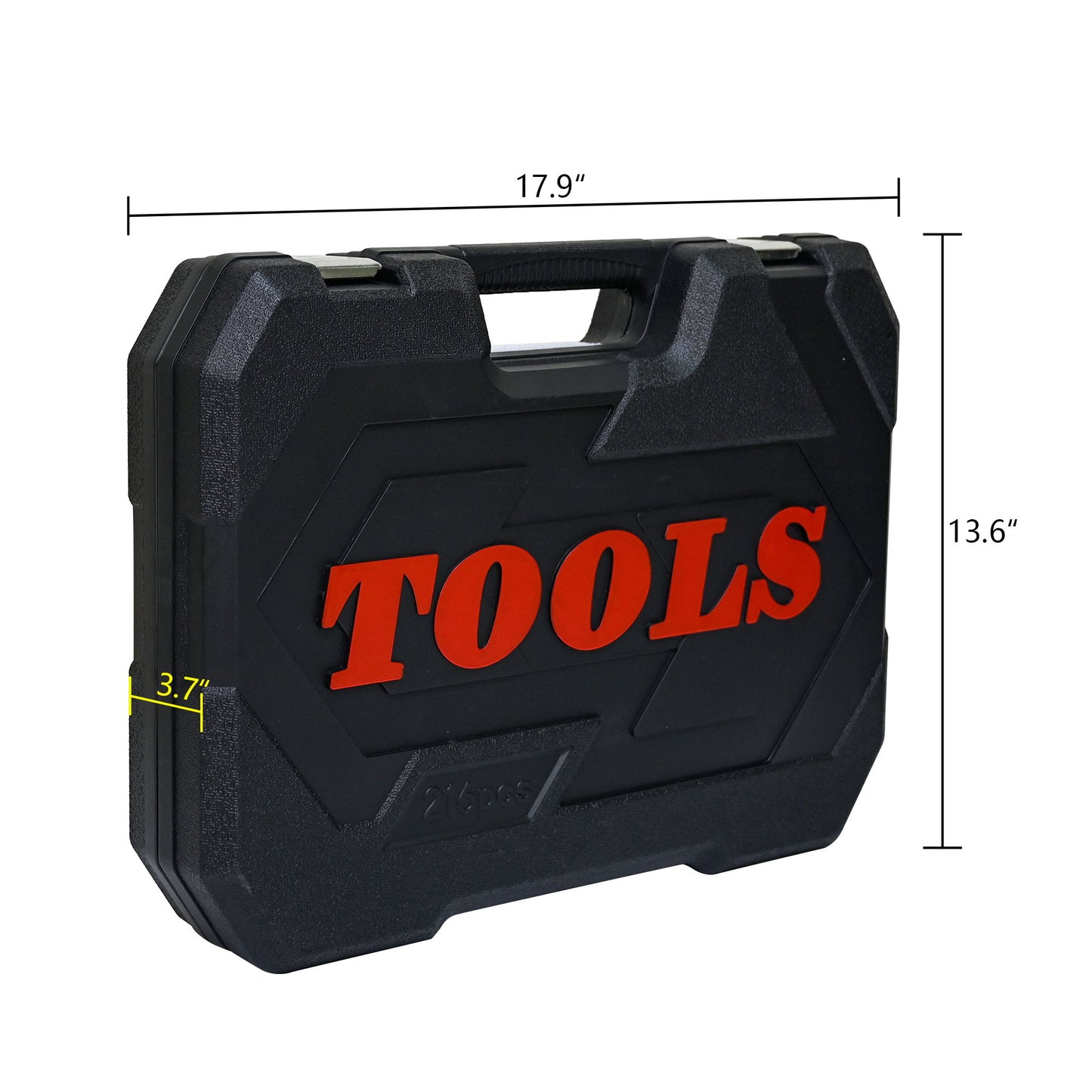 Tool Kit And Socket Wrench Set 216 Pieces Basic Portable Manual Repair Tool Set For Home Use Includes Case And Ratchet Wes And Wrenches - Black Daily Nest