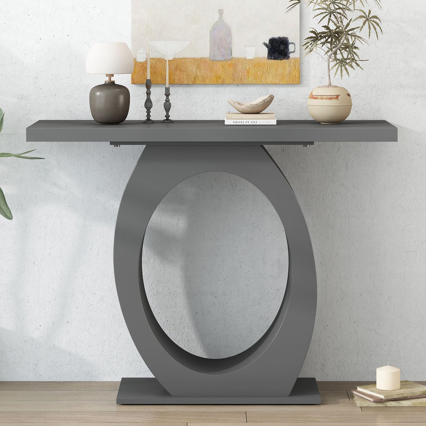Console Table With Oval Base And Reinforced Bottom Plate Noble House