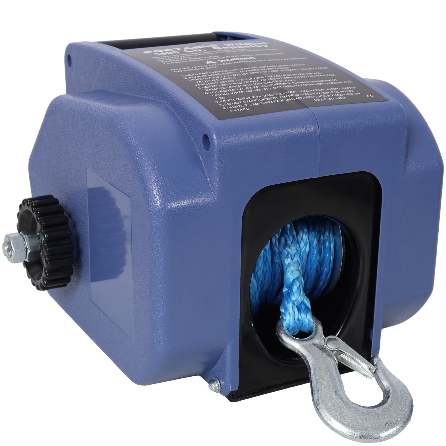 Reversible 12V Electric Trailer Winch For Boats Up To 6000 Lbs With Synthetic Rope And Extra Pulley Hook - Blue Daily Nest
