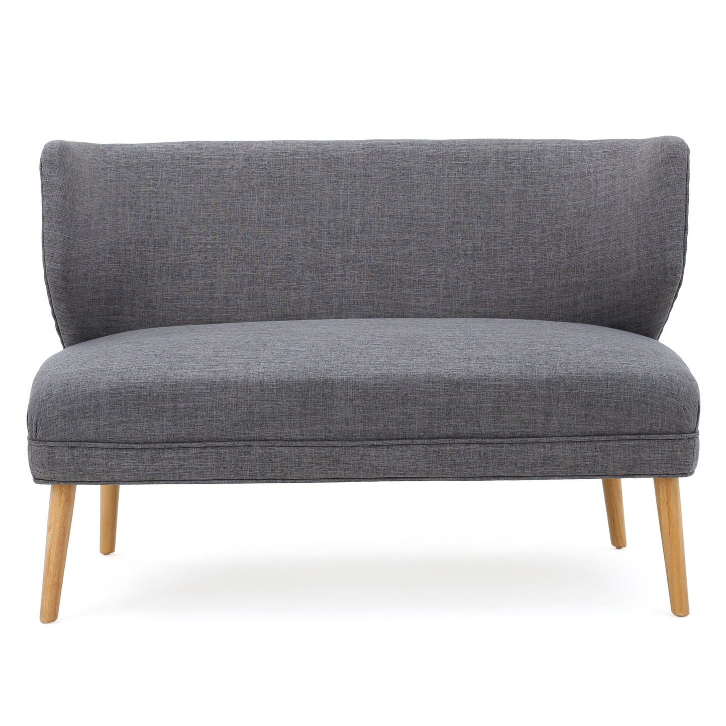 Elegant Classic Upholstered Loveseat With Curved Backrest Noble House
