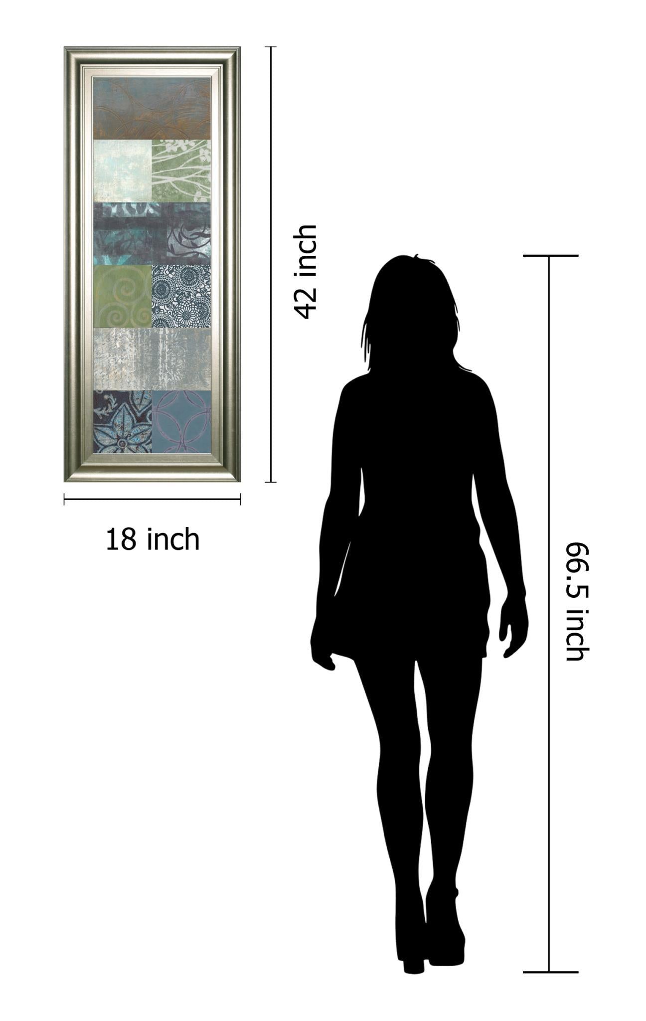 Zen Panel Il By Vision Studio - Framed Print Wall Art - Blue Classy Living