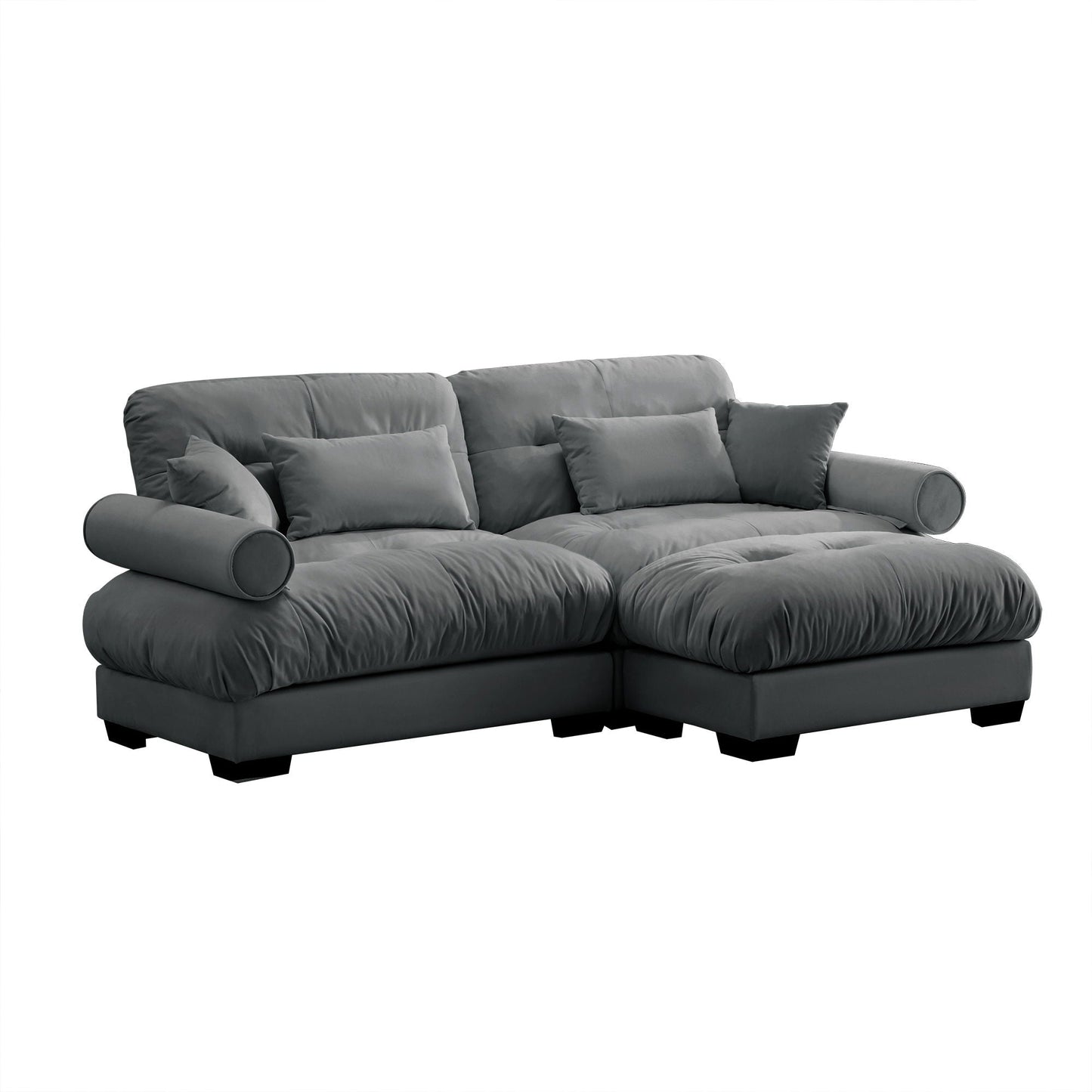Super Comfort Oversized Modular Sectional Sofa With Movable Ottoman - Snoozhouse