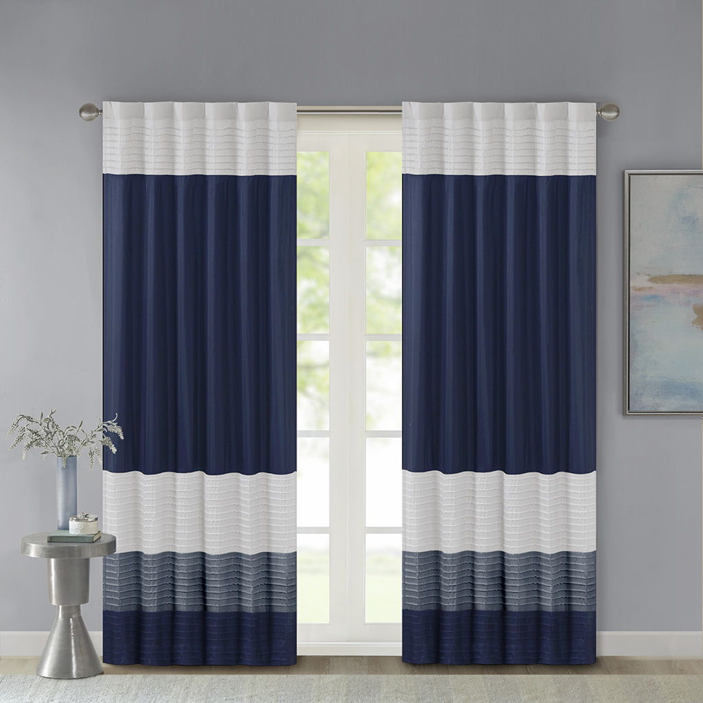 Amherst - 84" Polyoni Pintuck Window Panel - Navy Madison Park