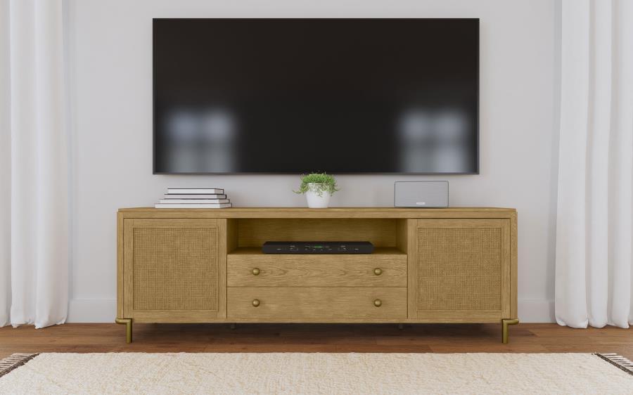 Arini - Rattan Cane 2-Door TV Stand Media Console Coaster Fine Furniture
