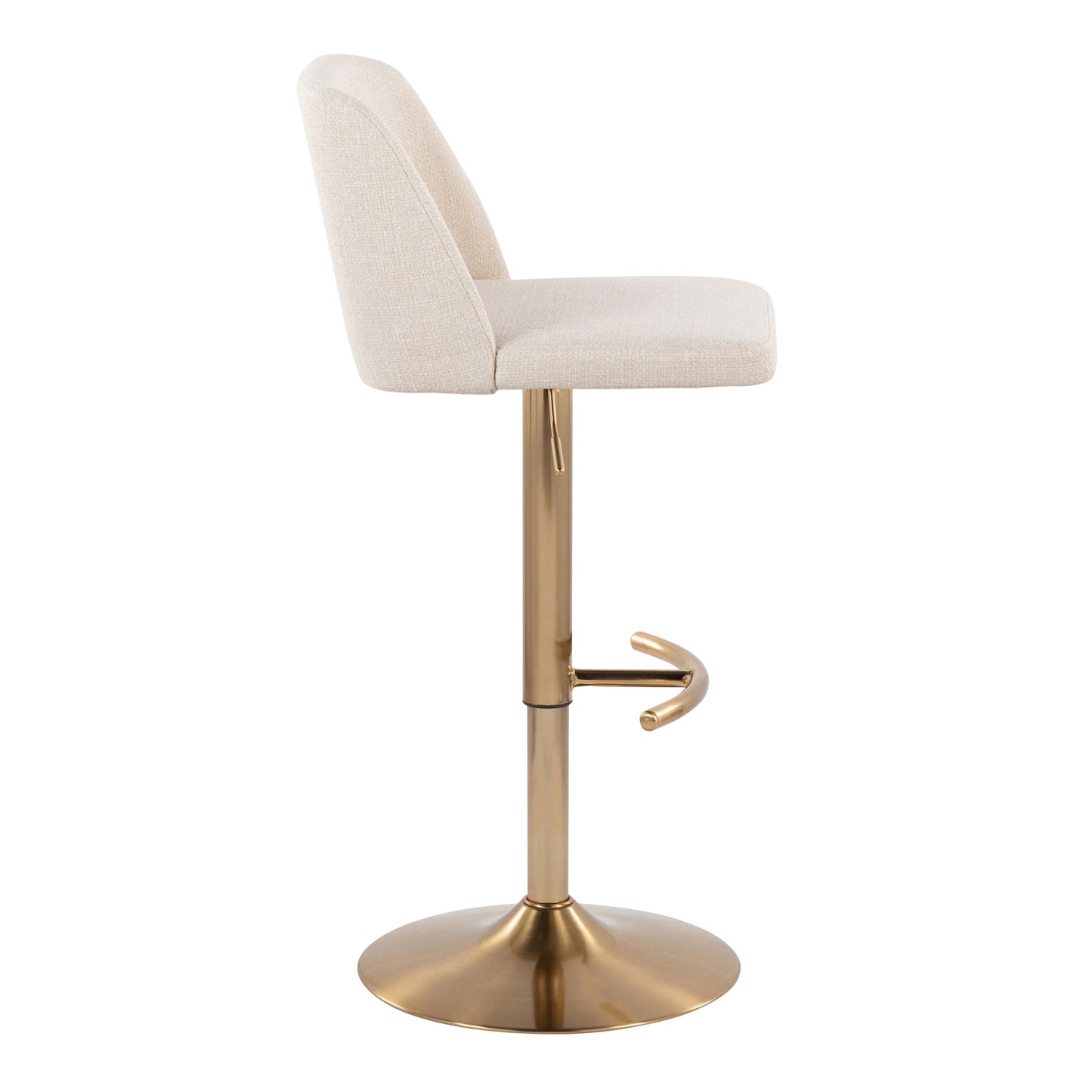 Toriano - Contemporary Adjustable Barstool With Swivel With Rounded T Footrest (Set of 2) Lumi Source