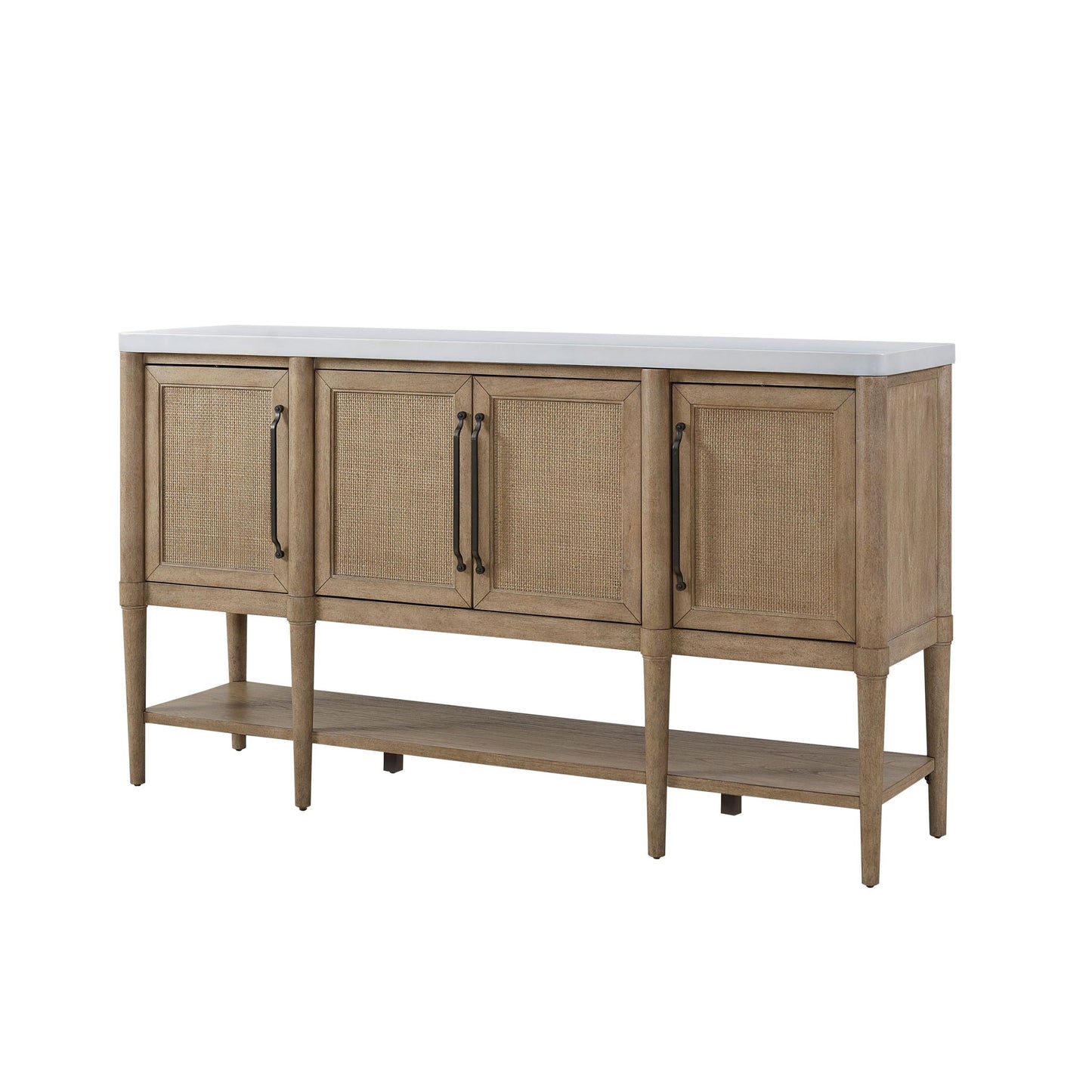 Cement Topped Server With Cane Insets - Sand Bernards Furniture