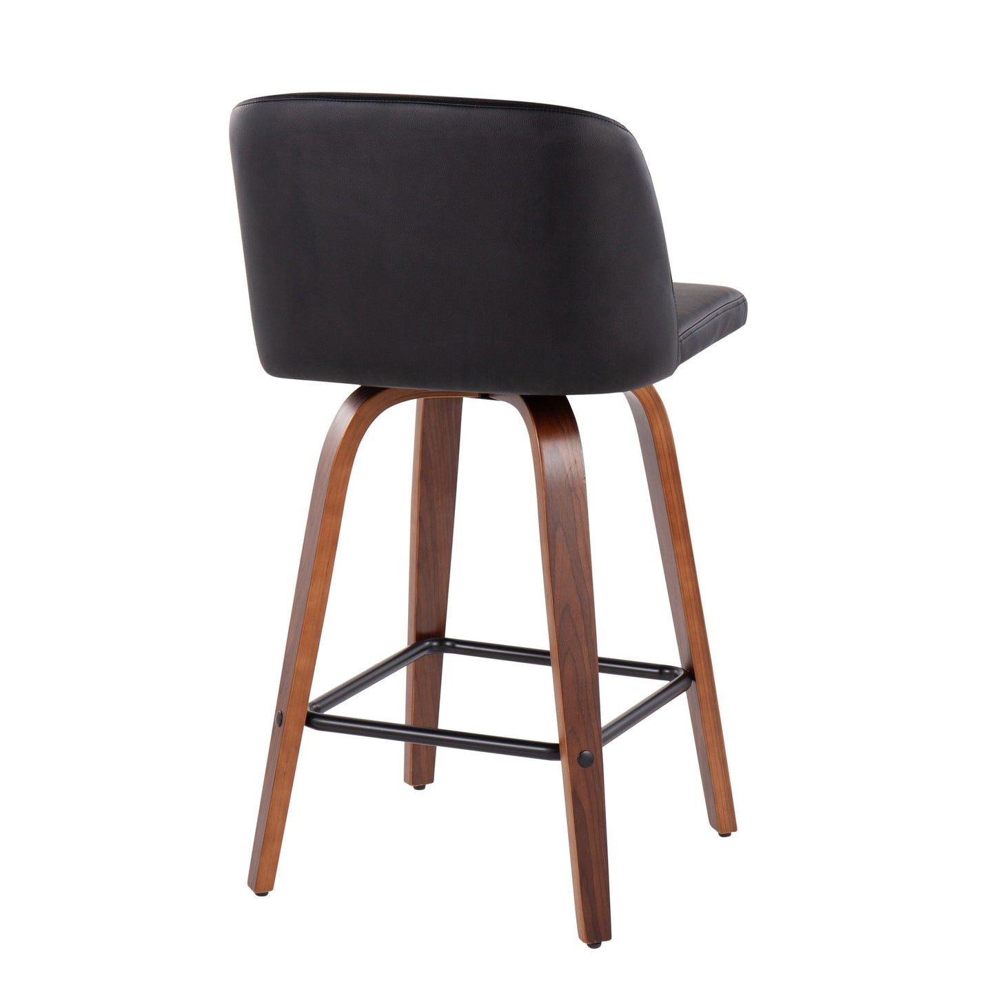 Toriano - Mid Century Modern Fixed Height Counter Stool & Square Footrest (Set of 2) Lumi Source