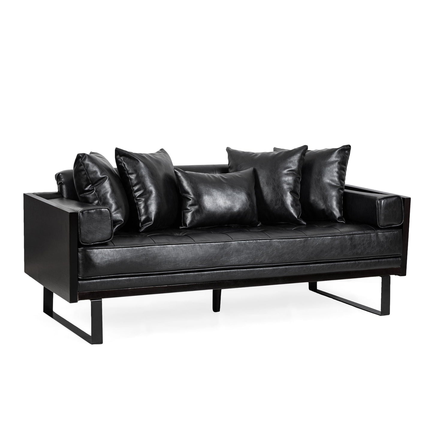 Contemporary Oversized Loveseat With Accent Pillow Noble House