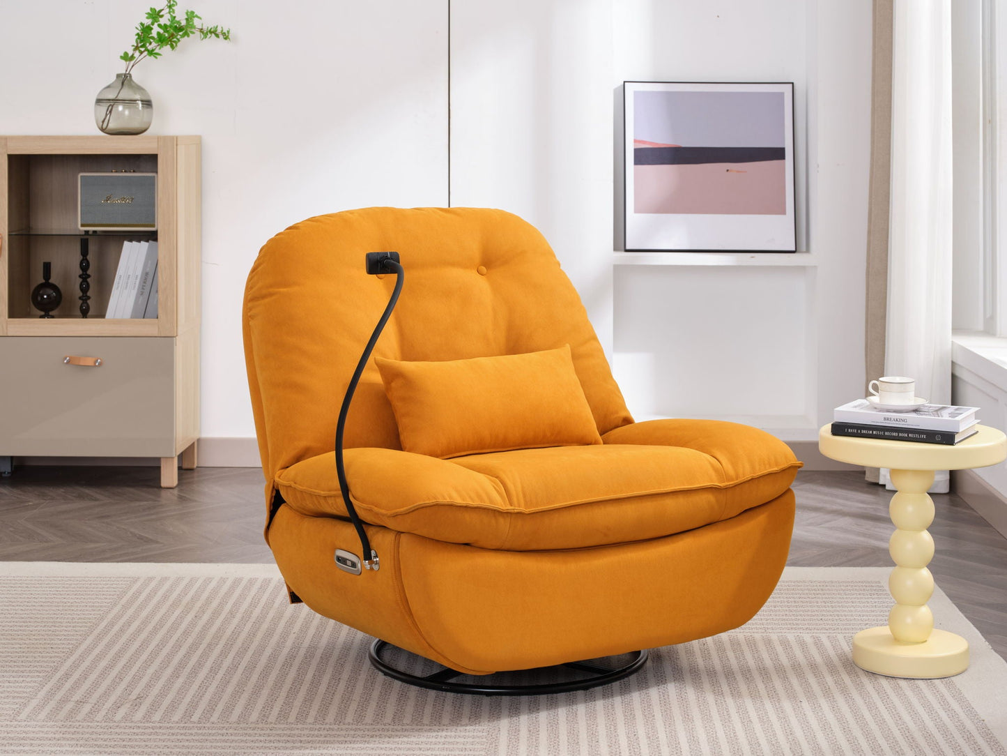 Power Recliner Swivel Glider USB Charger With Bluetooth Music Player, Sleep, Working, Game And Leisure Home Essentials