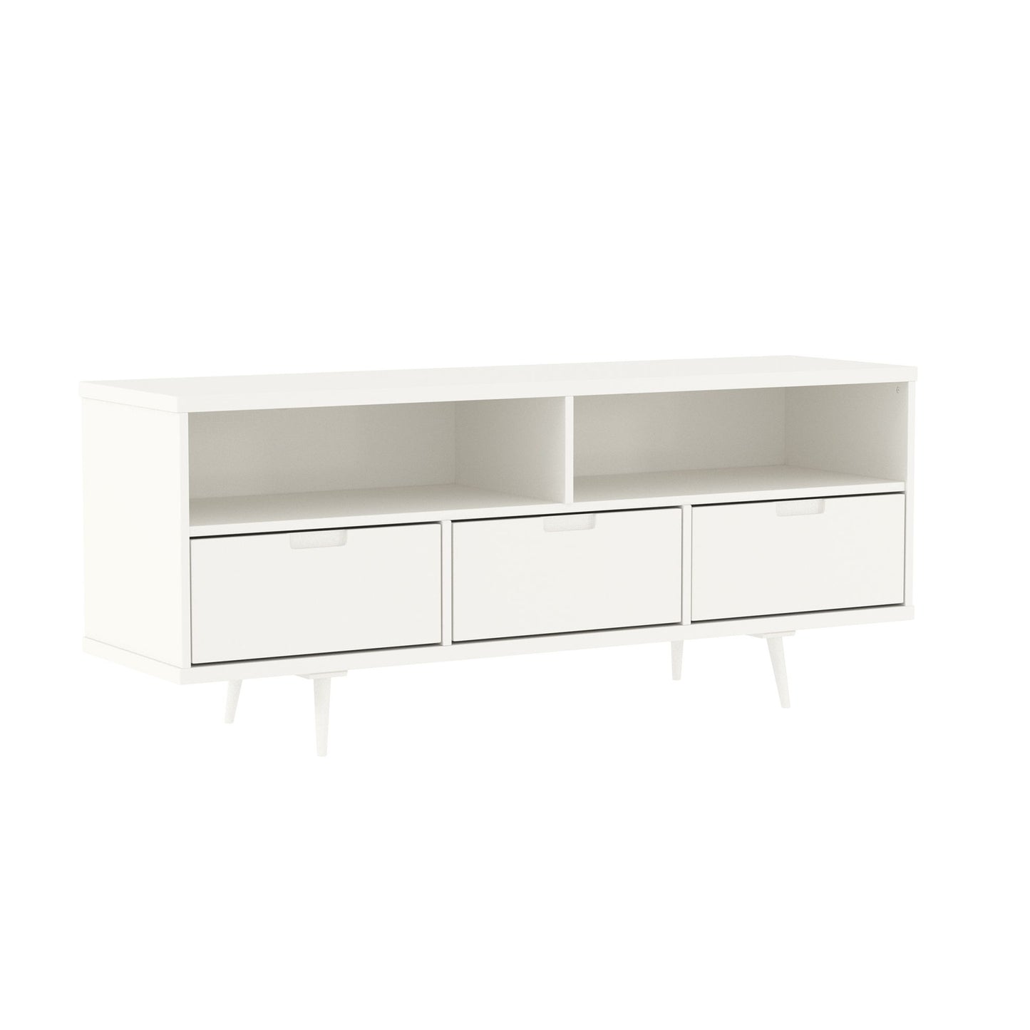 Mid-Century Modern Minimalist 3 Drawer Corner TV Stand For TVs Up To 58 Walker Edison
