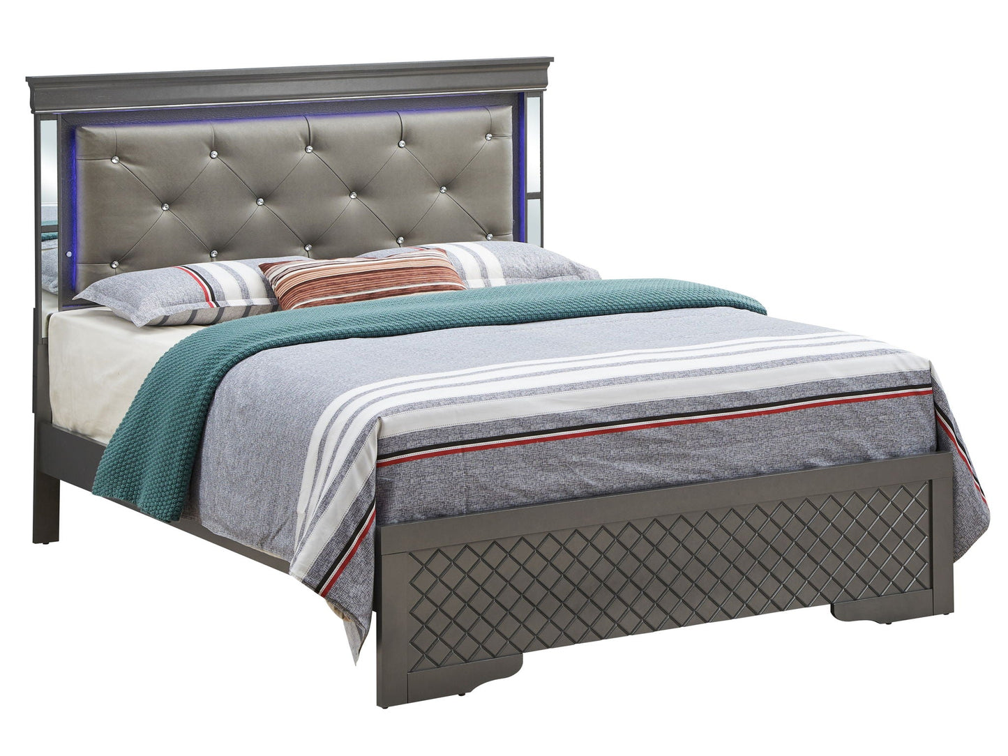 Bed With LED Light Accents Headboard Glory Furniture