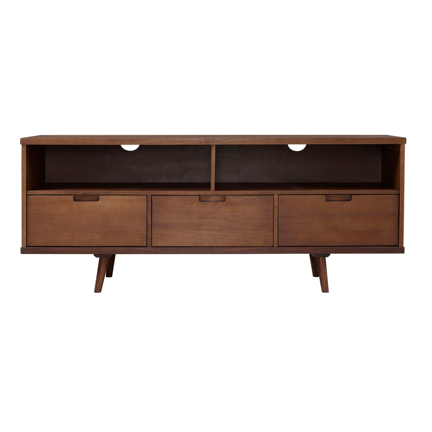 Mid-Century Modern Minimalist 3 Drawer Corner TV Stand For TVs Up To 58 Walker Edison