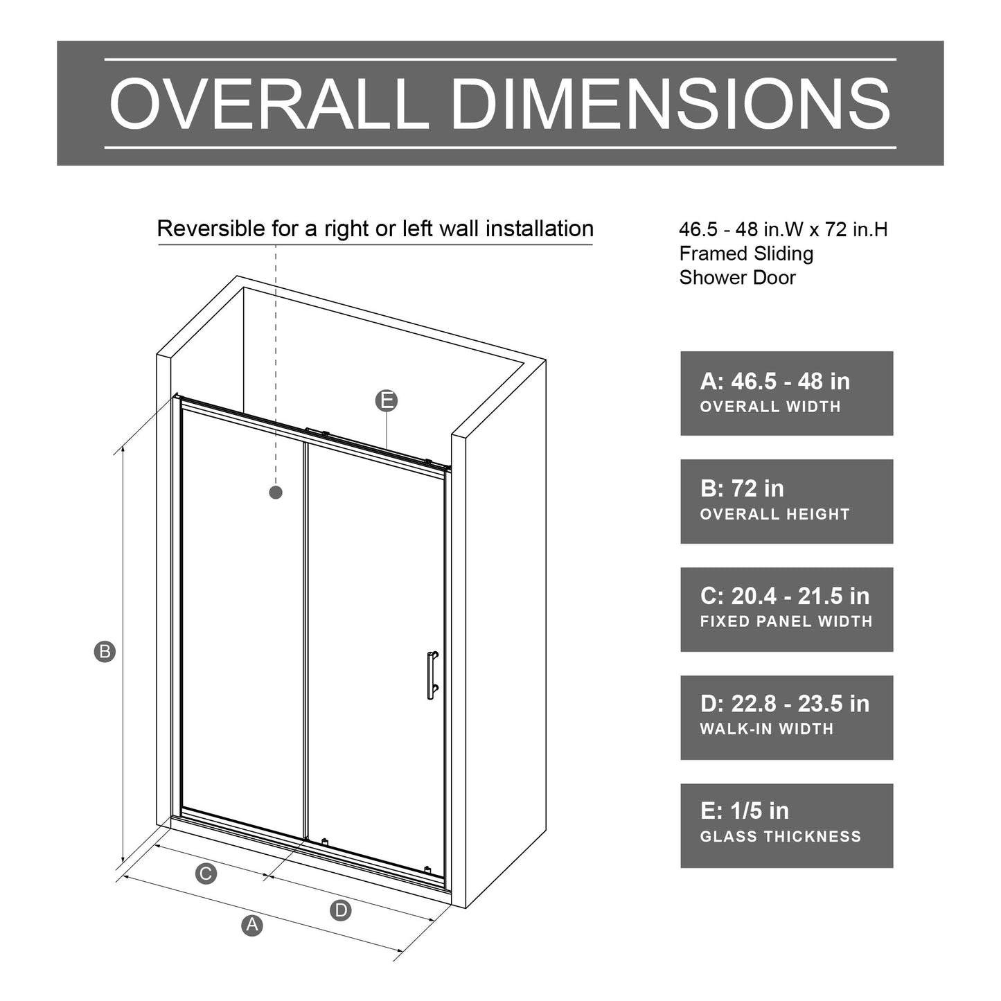 Single Sliding Shower Door With Handle - Chrome Daily Nest