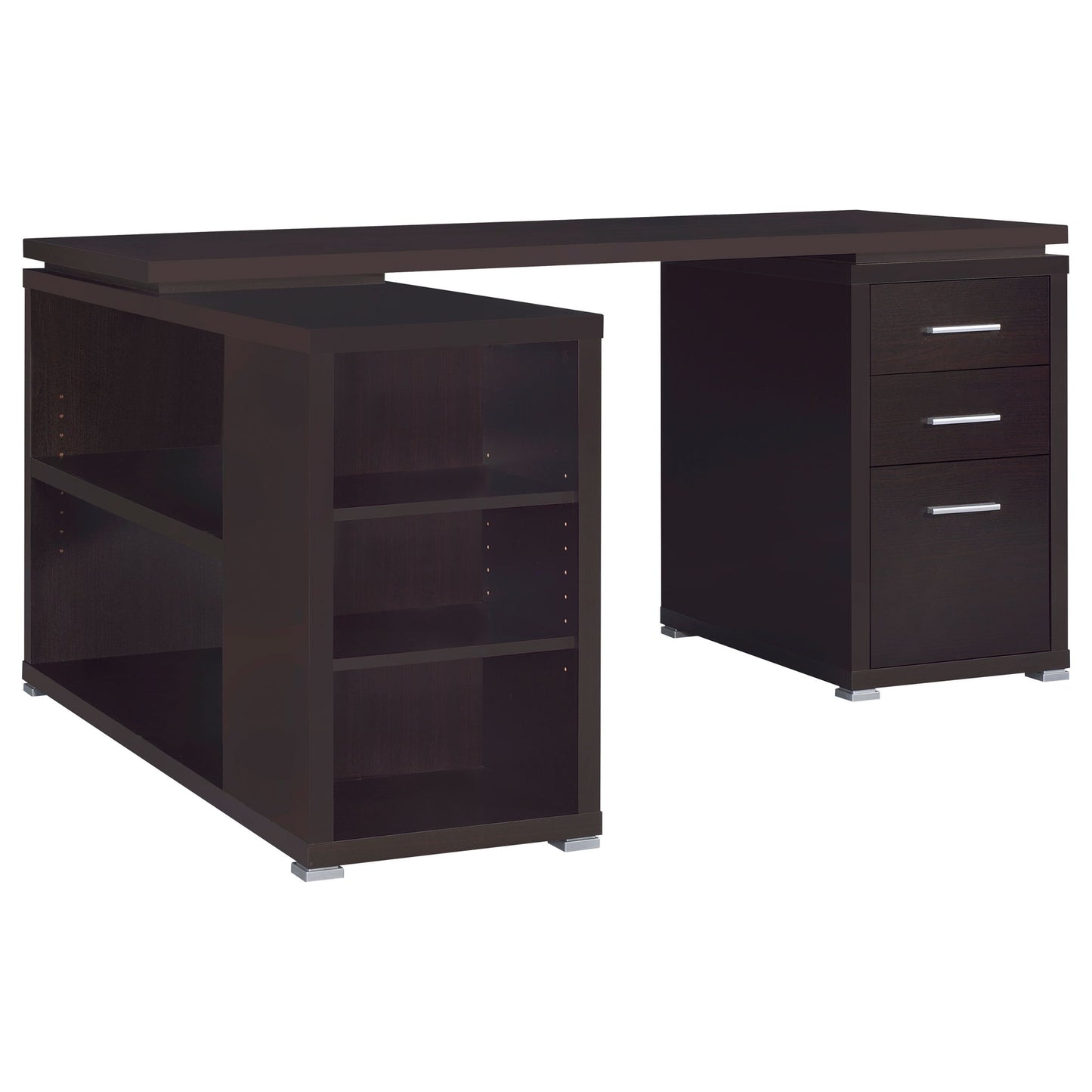 Transitional L Shape Computer Desk With Multiple Storage And Built In File Cabinet Home Essentials