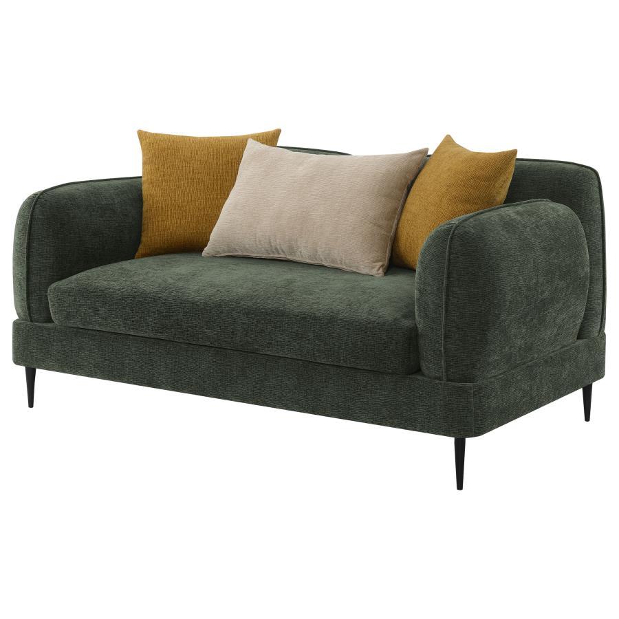 Jade - Chenille Upholstered Modern Track Arm Loveseat Coaster Fine Furniture