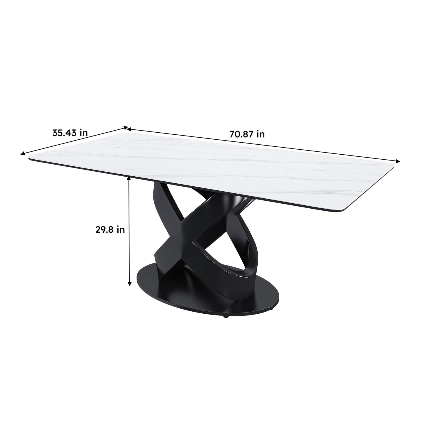 Rectangular Dining Table - Black / White Home Essentials